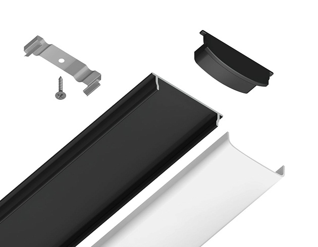 Профиль с рассеивателем Ambrella Illumination GP1600BK изображение 8 Профиль с рассеивателем Ambrella Illumination GP1600BK Фото № 8