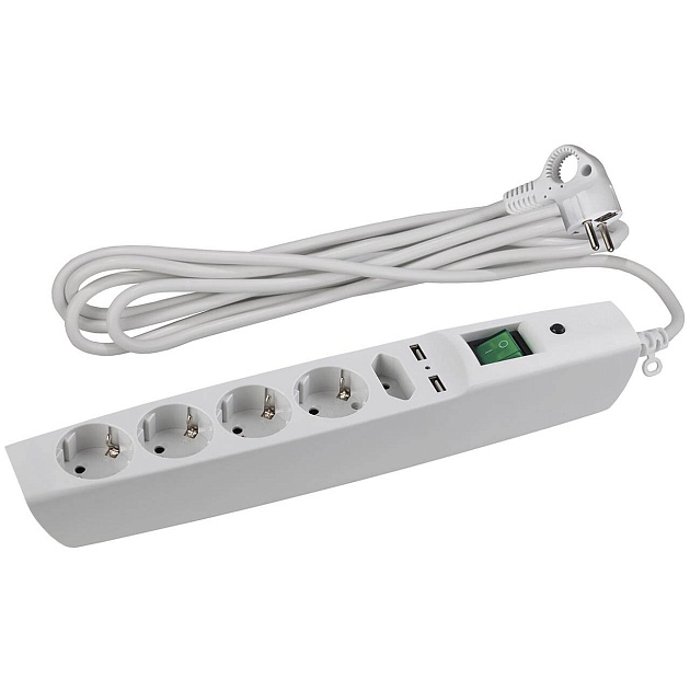 Сетевой фильтр ЭРА SFU-5es-2m-W C0043327 Фото № 1