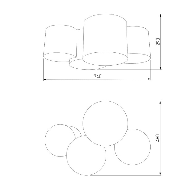 Потолочный светильник TK Lighting 3446 Mona Black/Gold Фото № 3