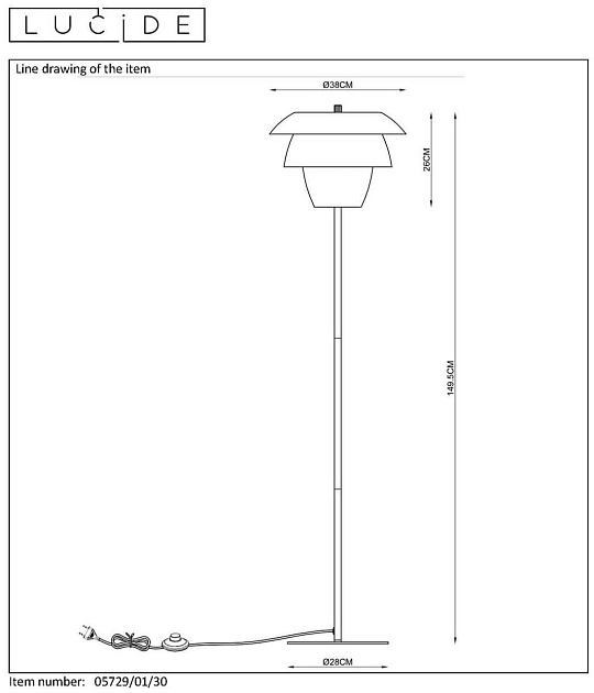 Торшер Lucide Jericho 05729/01/30 изображение 7 Торшер Lucide Jericho 05729/01/30 Фото № 7