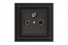 ТВ-розетка оконечная TV/SAT/R Liregus Retro черный матовый 29-230 3