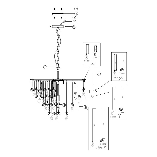Подвесная люстра Maytoni Linn MOD091PL-07G Фото № 2