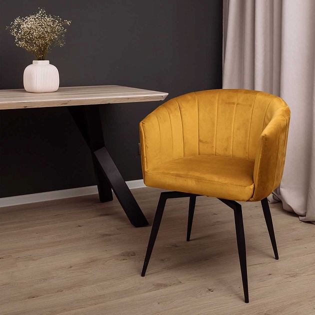 Поворотное кресло AksHome Melon карри, велюр 79678 Фото № 6