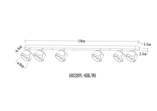 Спот Arte Lamp Amaks A8028PL-6BK Фото № 2