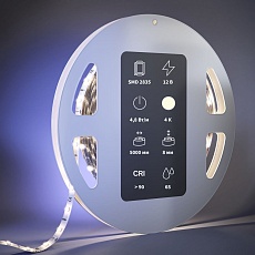 Светодиодная влагозащищенная лента Maytoni 4,8W/m 60LED/m 2835SMD дневной белый 5M 201007 1