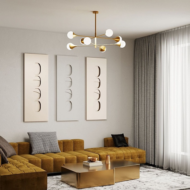 Подвесная люстра Eurosvet Calyx 60168/8 латунь Фото № 7