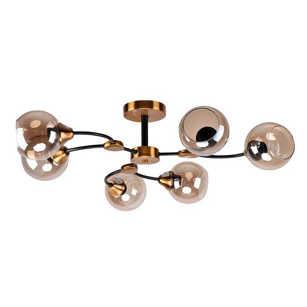 Потолочная люстра ЭкономСвет 20112/6GB+BK AMB Фото № 1