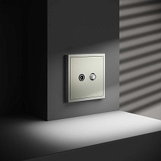 Розетка телевизионнная встраиваемая Voltum S70 оконечная TV+SAT, (сталь) VLS060405 1