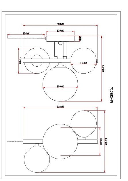 Бра Moderli Renny V10793-3W Фото № 2