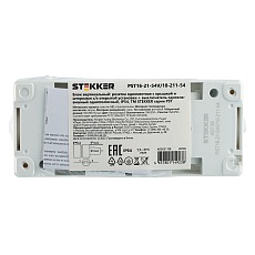 Блок розетка 1-местная с/з+ выключатель 1-клавишный STEKKER, PST16-21-54V/10-211-54,белый/серый 49738 1