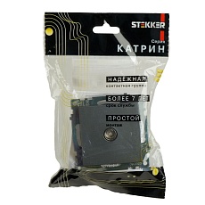 ТВ-розетка Stekker Катрин графит GLS00-7108-06 49419 2