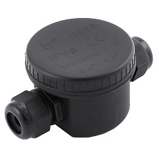 LD544 Коробка распределит. водонепрониц круглая 2 вых. с 3-конт.коннектором, 450V,106х64х46 1