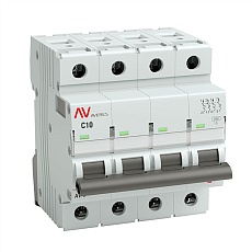 Выключатель автоматический AV-6 4P 10A (C) 6kA EKF AVERES mcb6-4-10C-av
