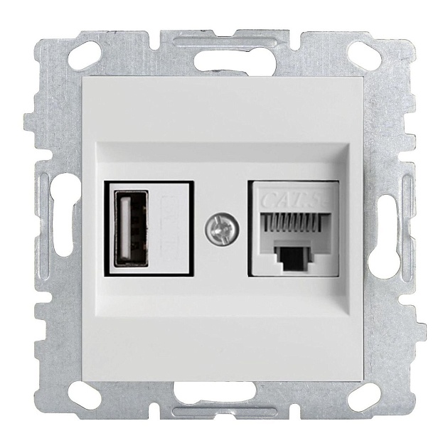 Розетка LAN/USB Vesta-Electric Roma белый FRZ00050502BEL изображение 1 Розетка LAN/USB Vesta-Electric Roma белый FRZ00050502BEL Фото № 1