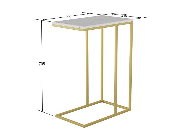 Приставной стол Мебелик Агами Голд 006676 Фото № 3