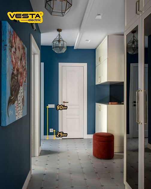 Выключатель одноклавишный Vesta-Electric Verona белый FVK020101BEL Фото № 2