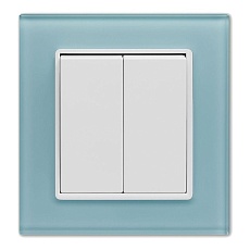 Выключатель двухклавишный Vesta-Electric Exclusive Blue голубой FVK050101SIN