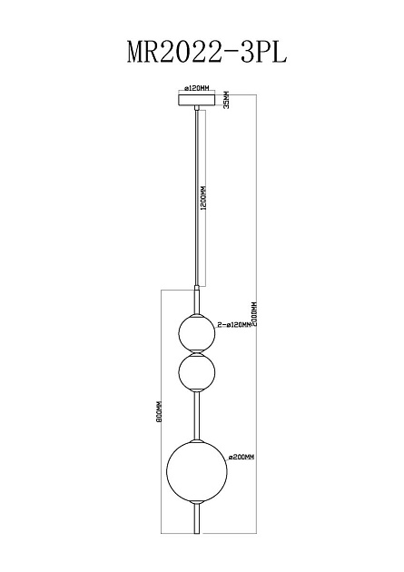 Подвесной светодиодный светильник MyFar Violla MR2022-3PL Фото № 2