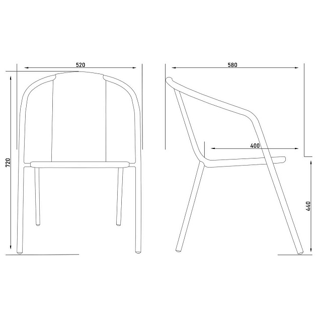 Садовое кресло AksHome Verona PP, ротанг -черный/сталь-черная 94003 Фото № 2