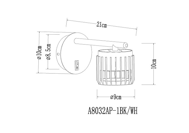 Бра Arte Lamp Atria A8032AP-1BK Фото № 2
