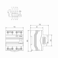 Устройство защитного отключения Werkel 3P+N 40A 30mА АС 6kА W914P406 4690389193170 1