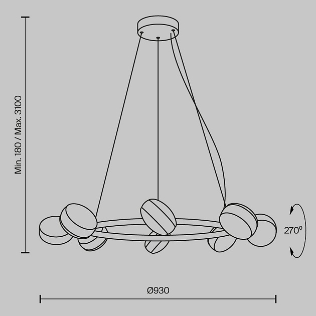Подвесной светильник Maytoni Modern Mind MOD299PL-L80BS3K Фото № 2