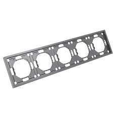 Рамка STEKKER, PFR00-5005-10 5-местная, серия Эмили, платиново-серый, soft touch 49966 5