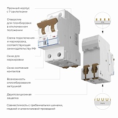 Автоматический выключатель Werkel 2P 40А C 4,5кА W902P404 4690389192845 1
