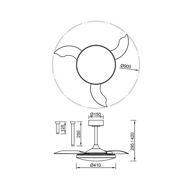 Люстра-вентилятор Mantra SLIM FAN mini 9056 изображение 7 Люстра-вентилятор Mantra SLIM FAN mini 9056 Фото № 7