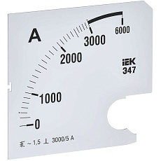 Шкала сменная для амперметра Э47 3000/5А класс точности 1,5 96х96мм IEK IPA20D-SC-3000