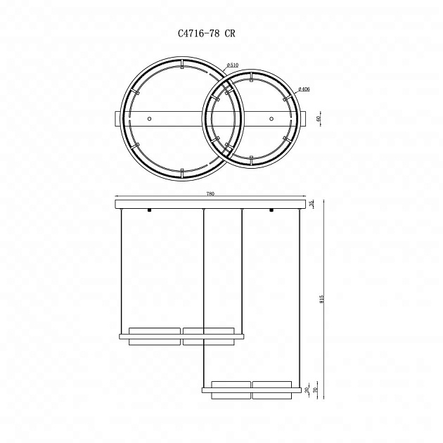 Подвесной светодиодный светильник iLedex Meridian C4716-78 CR изображение 2 Подвесной светодиодный светильник iLedex Meridian C4716-78 CR Фото № 2
