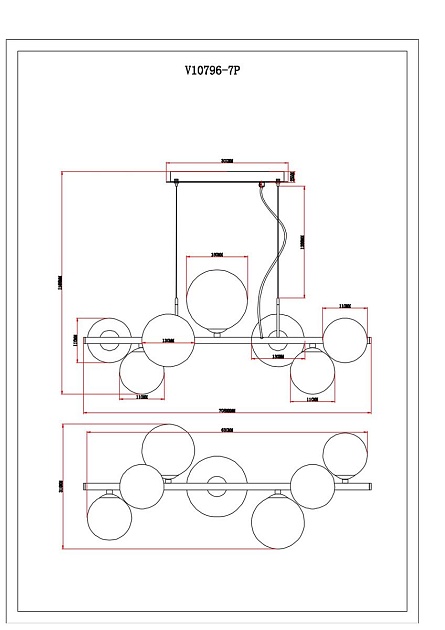 Подвесная люстра Moderli Renny V10796-7P Фото № 2