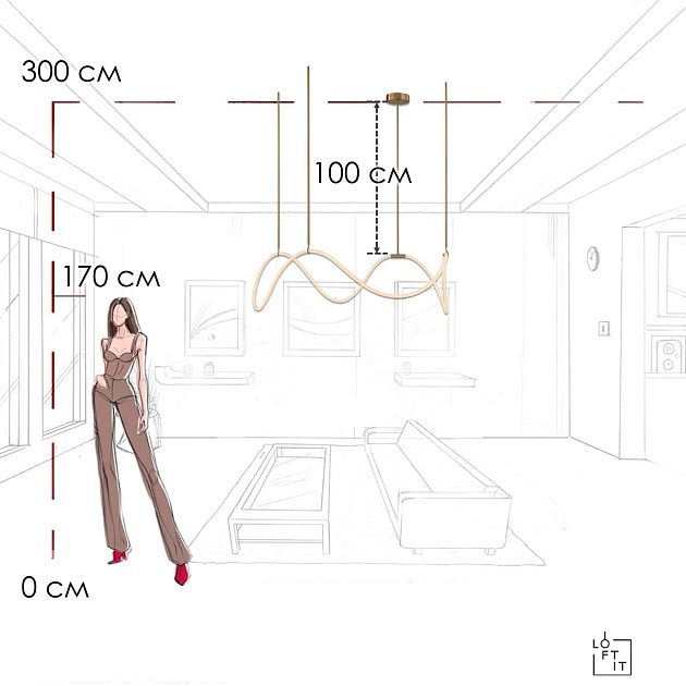 Подвесной светильник LOFT IT Thread 10388P/C Brass Фото № 3