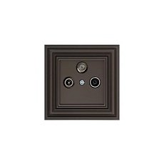 ТВ-розетка проходная TV/SAT/R Liregus Retro коричневый омбре 29-031