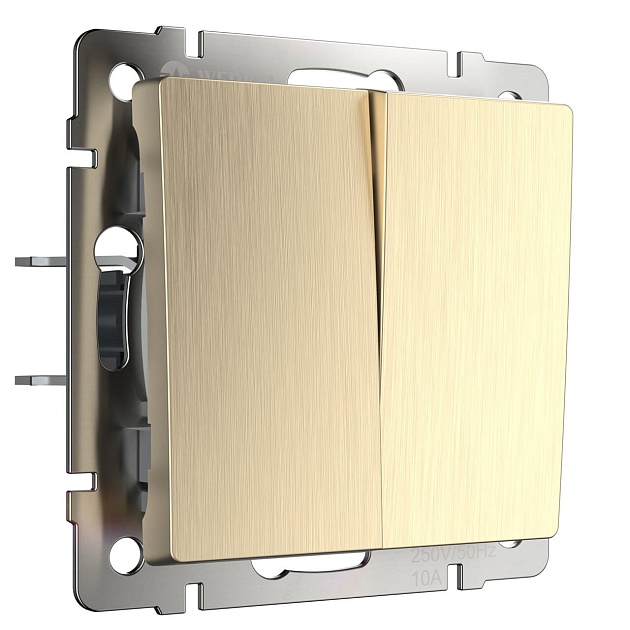 Выключатель двухклавишный проходной Werkel шампань рифленый W1122010 4690389160240 изображение 1 Выключатель двухклавишный проходной Werkel шампань рифленый W1122010 4690389160240 Фото № 1