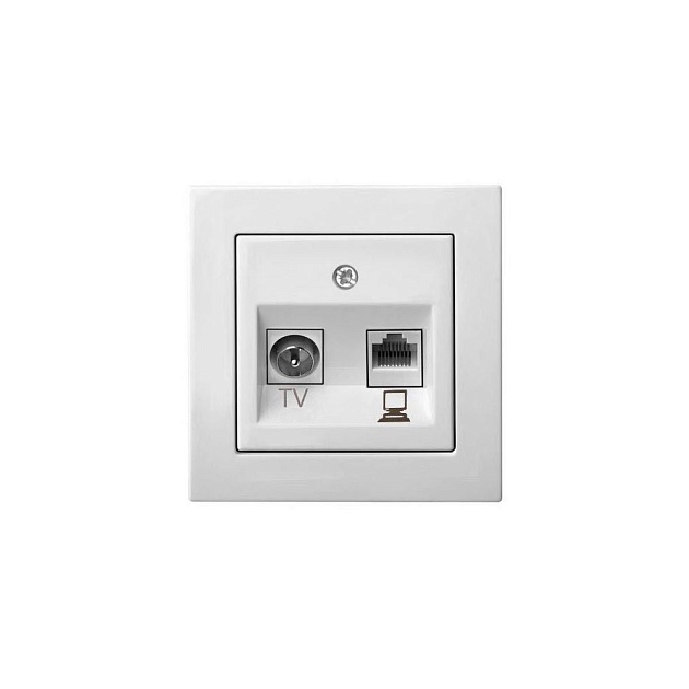 Розетка RJ45/TV Liregus Epsilon белый 28-023 Фото № 1