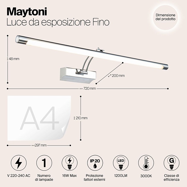 Подсветка для картин Maytoni Fino MIR003WL-L16CH Фото № 3