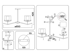 Потолочная люстра Ambrella Light High Light Modern LH57002 1