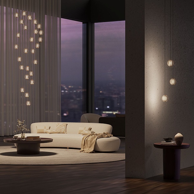 Подвесная светодиодная люстра Maytoni Sapphire MOD293PL-L140BS3K изображение 6 Подвесная светодиодная люстра Maytoni Sapphire MOD293PL-L140BS3K Фото № 6