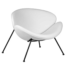 Кресло дизайнерское DOBRIN EMILY (белый винил YP17, черное основание) 72-LMO EMILY