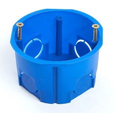 Подрозетник 68*45 Stekker EBX20-01-2 для сплошных стен, синий (с инд. стикером) 39855