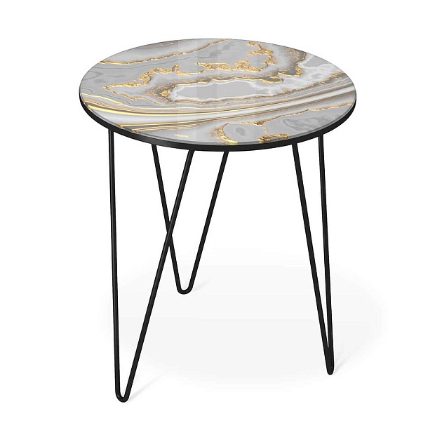 Журнальный стол Sheffilton SHT-CT27 золотистый пепел/черный муар 4007482111 Фото № 1