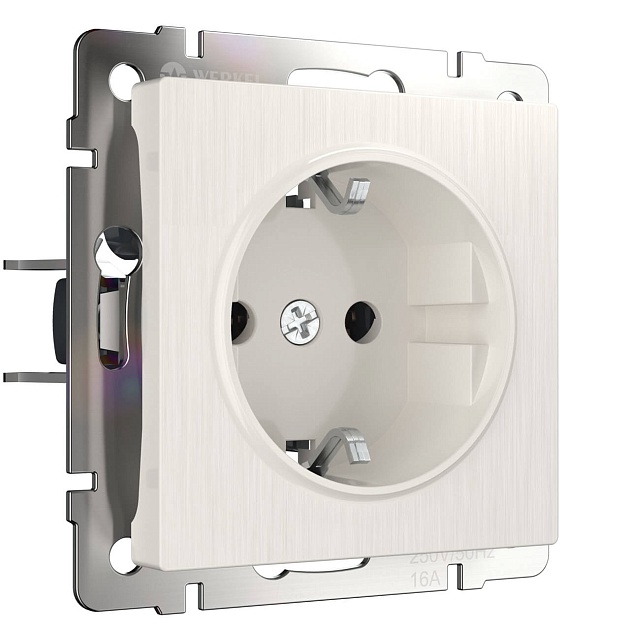 Розетка с заземлением Werkel перламутровый рифленый W1171013 4690389161001 Фото № 1