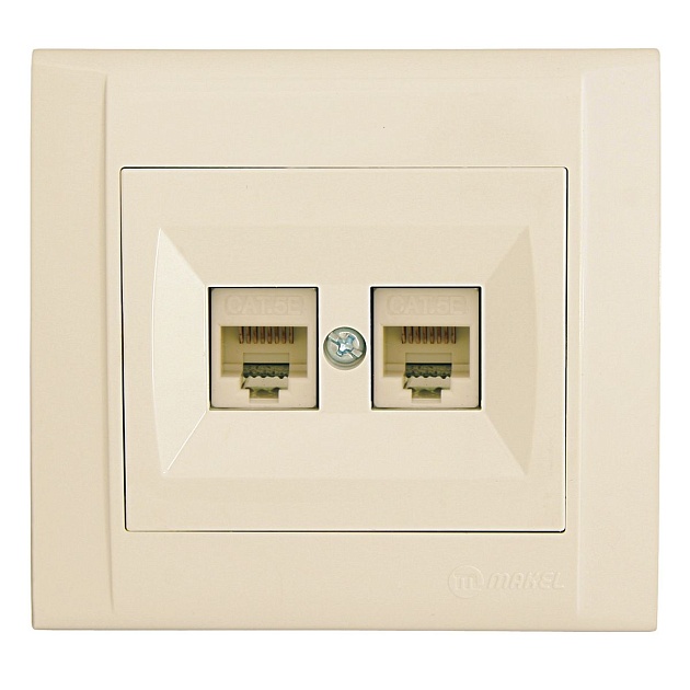 Розетка комп. двойная cat 5 Makel Defne 42010036 Фото № 1