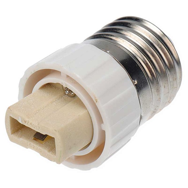 Переходник цокольный E27-G9 белый REXANT 11-8858 изображение 1 Переходник цокольный E27-G9 белый REXANT 11-8858 Фото № 1