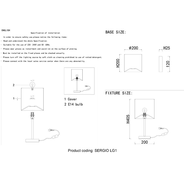 Настольная лампа Crystal Lux Sergio LG1 Gold Фото № 2