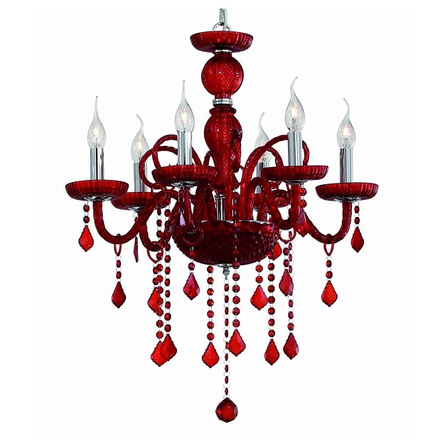Подвесная люстра Ideal Lux Giudecca SP6 Rosso 027418 Фото № 1