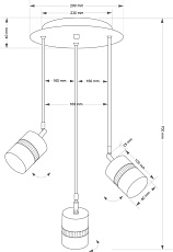 Подвесной светильник  KUTEK VESTO VES-ZW-3(P)P 2