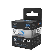 Лампа светодиодная Gauss GU5.3 5W 6500K матовая 101505305 1
