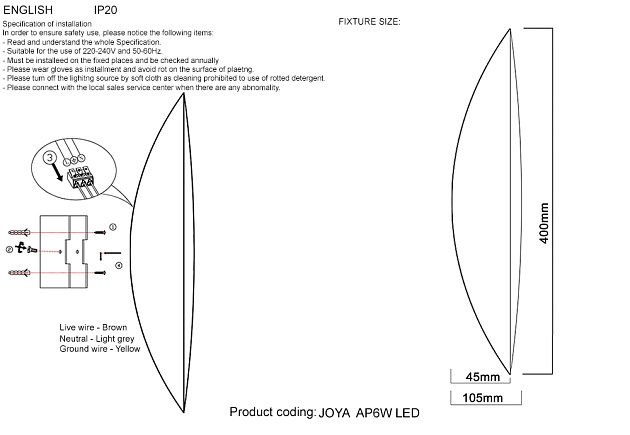 Бра Crystal Lux JOYA AP6W LED WH Фото № 2